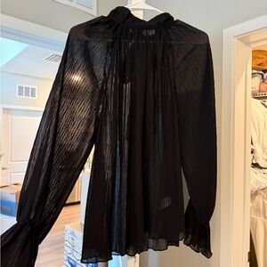 Lulu's Black Sheer Blouse